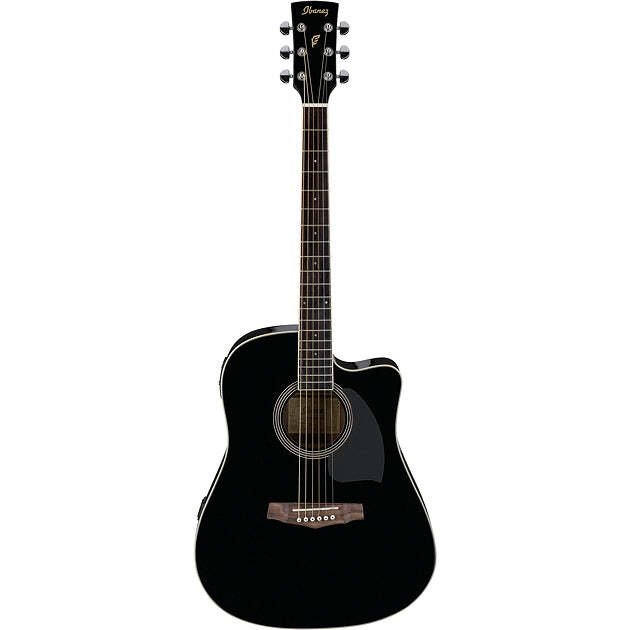 Ibanez PF Series PF15ECE Dreadnought Cutaway Acoustic-Electric Guitar Black