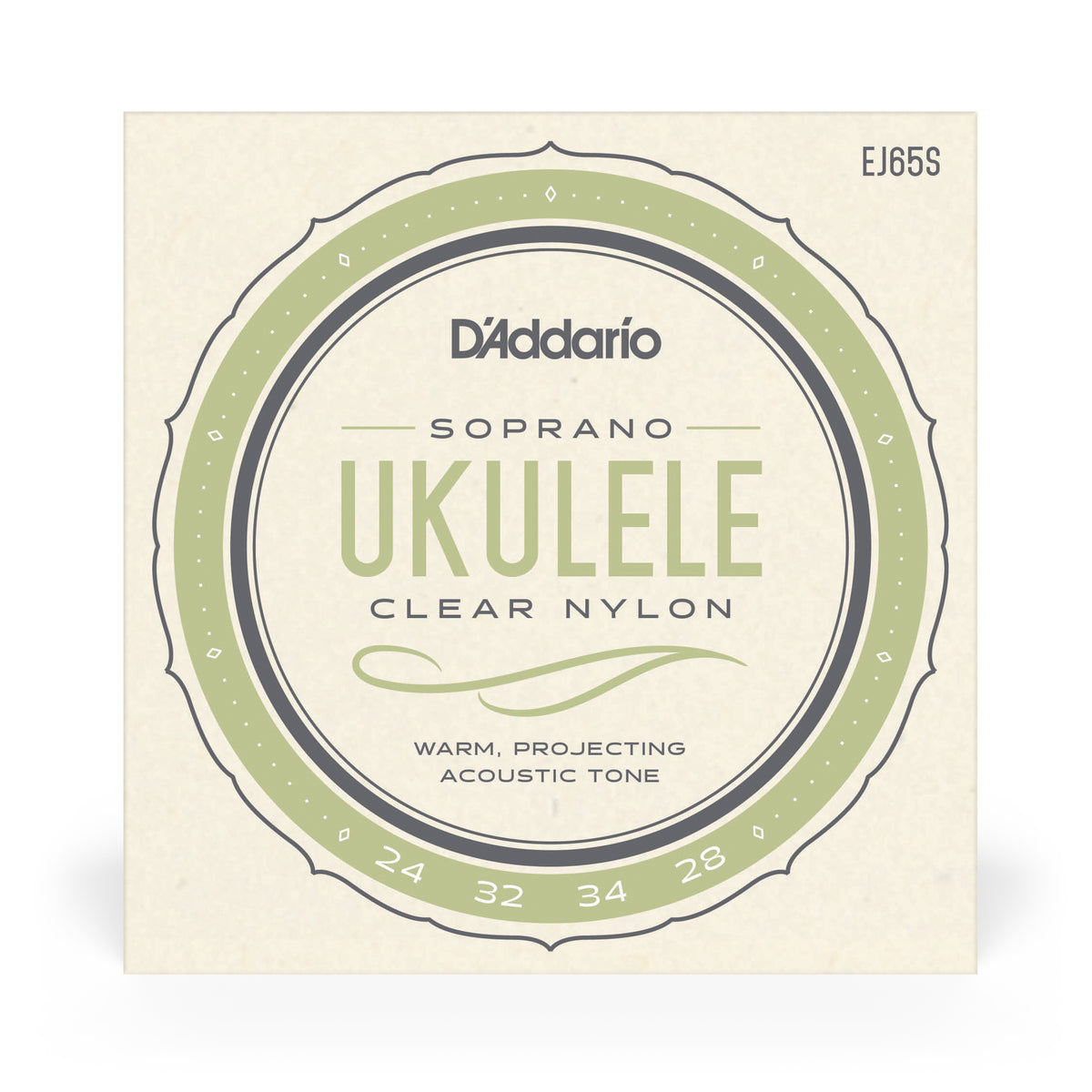 D'Addario EJ65S Pro-Arté Custom Extruded Nylon Ukulele Strings, Soprano