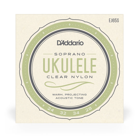 D'Addario EJ65S Pro-Arté Custom Extruded Nylon Ukulele Strings, Soprano