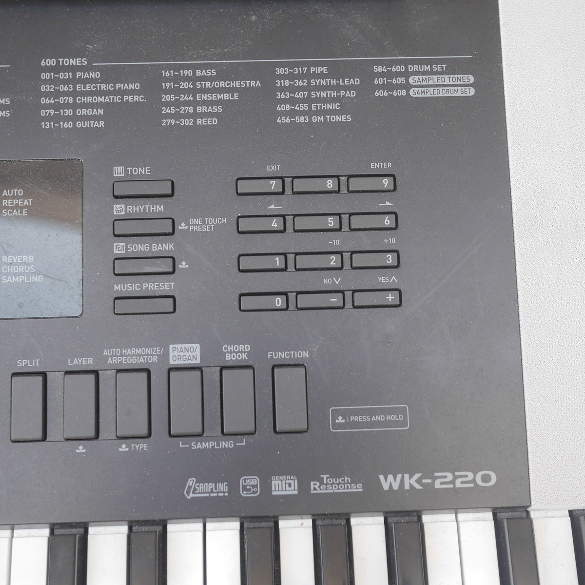 Casio WK-220 76-key keyboard used