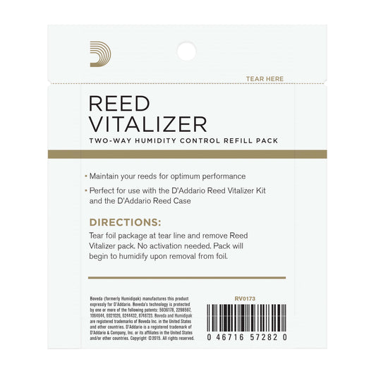 D'Addario Reed Vitalizer Humidity Control - Single Refill Pack, 72% Humidity