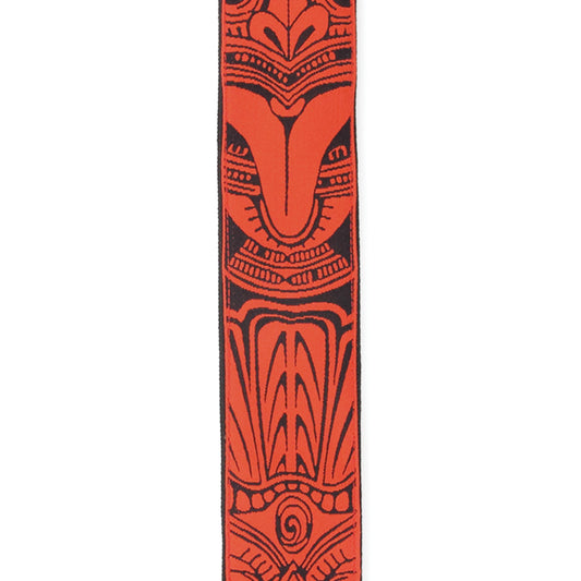 D'Addario Woven Guitar Strap Tiki Mask Red