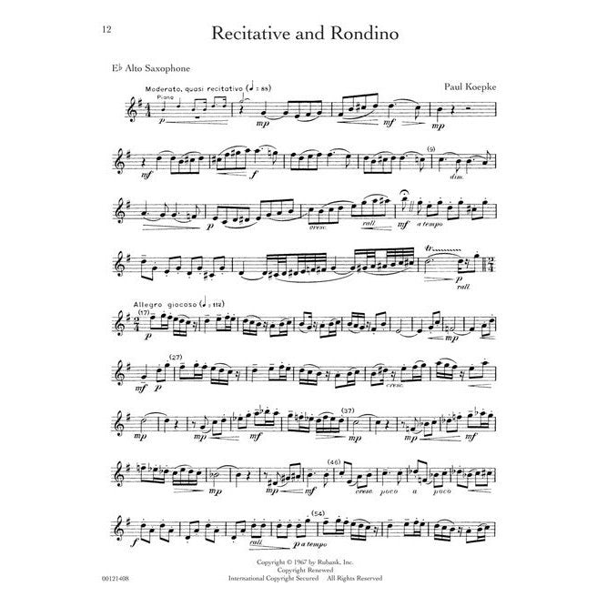 Rubank Treasures for Alto Saxophone