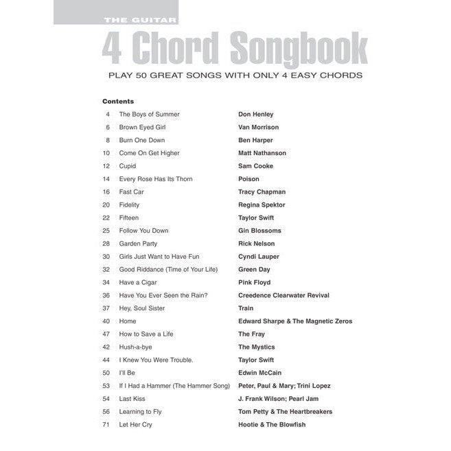 The Guitar 4-Chord Songbook G-C-D-Em
