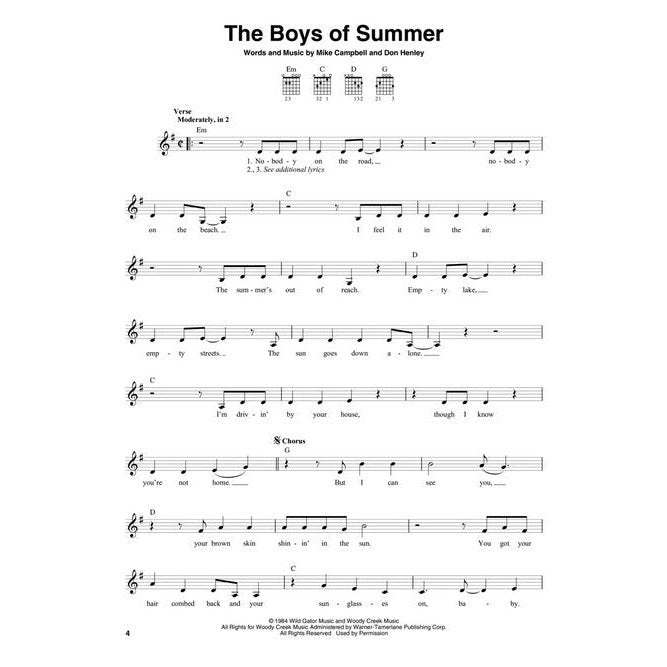 The Guitar 4-Chord Songbook G-C-D-Em