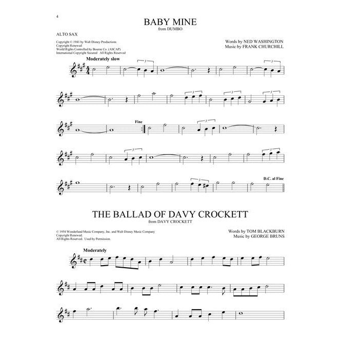 101 Disney Songs for Alto Saxophone