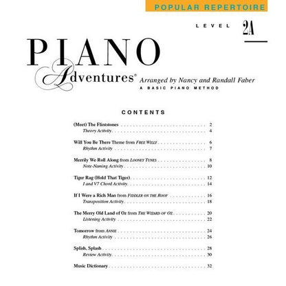 Faber Piano Adventures Level 2A - Popular Repertoire Book