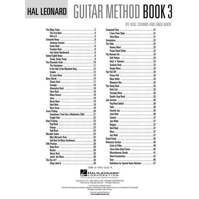 Hal Leonard Guitar Method Book 3