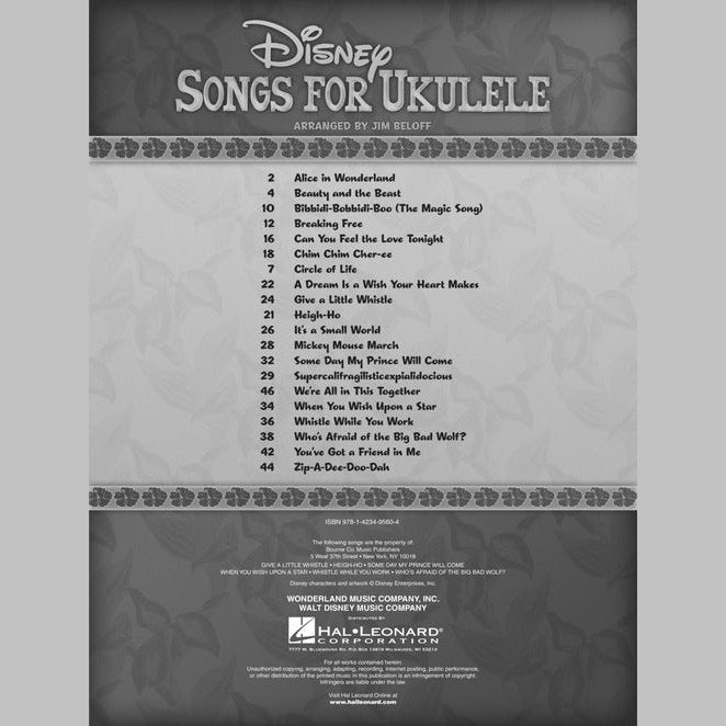 Disney Songs for Ukulele