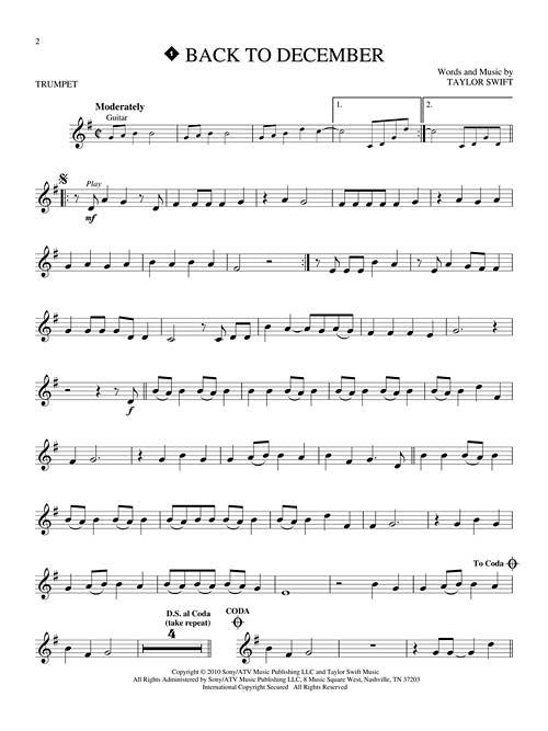 Taylor Swift - 2nd Edition Trumpet Play Along