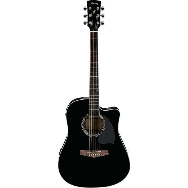 Ibanez PF Series PF15ECE Dreadnought Cutaway Acoustic-Electric Guitar Black