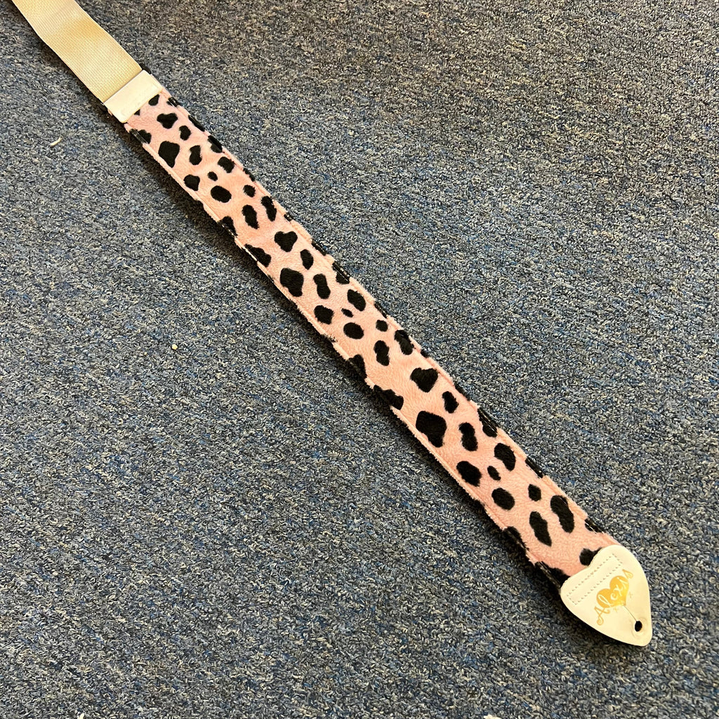 Alexis Pink Leopard Fuzzy Guitar Strap (used)