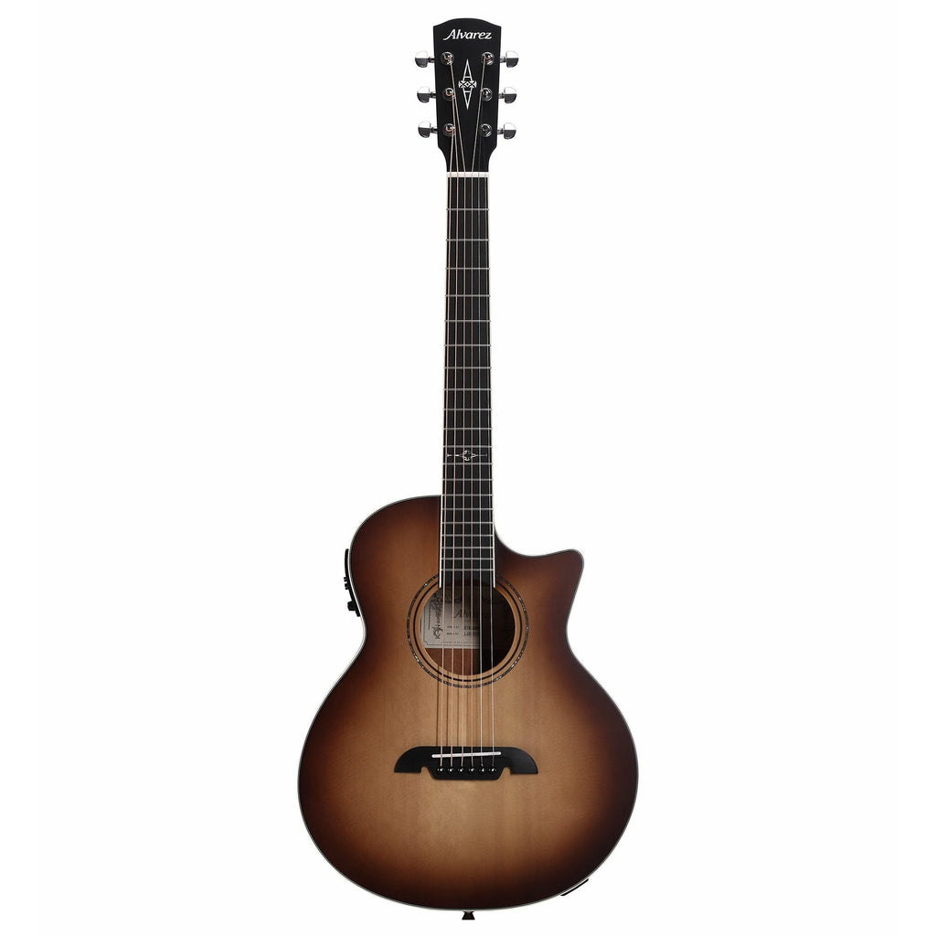 Alvarez Artist Little Jumbo Travel Guitar w/deluxe Gig Bag EQ & tuner Shadowburst