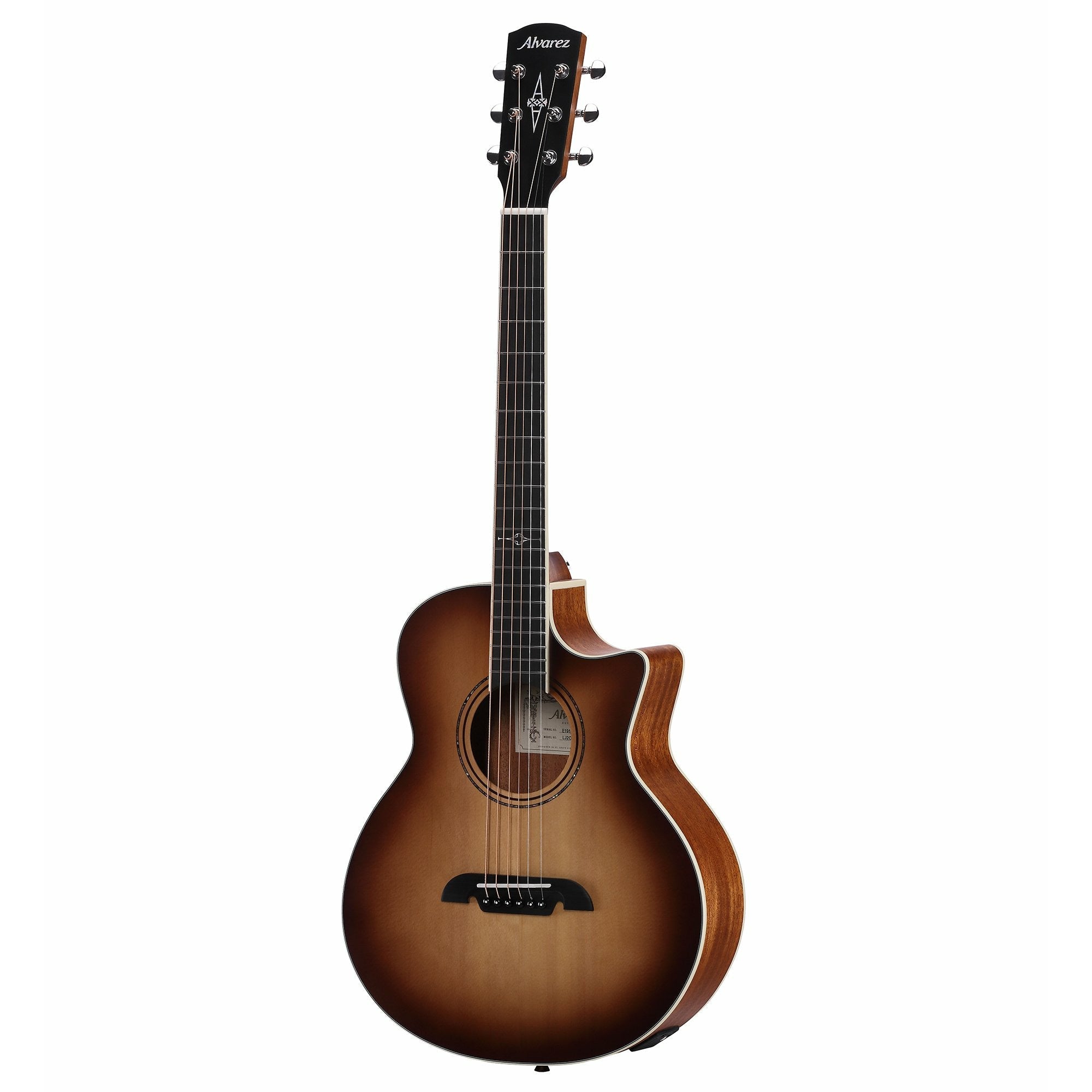 Alvarez Artist Little Jumbo Travel Guitar w/deluxe Gig Bag EQ & tuner Shadowburst