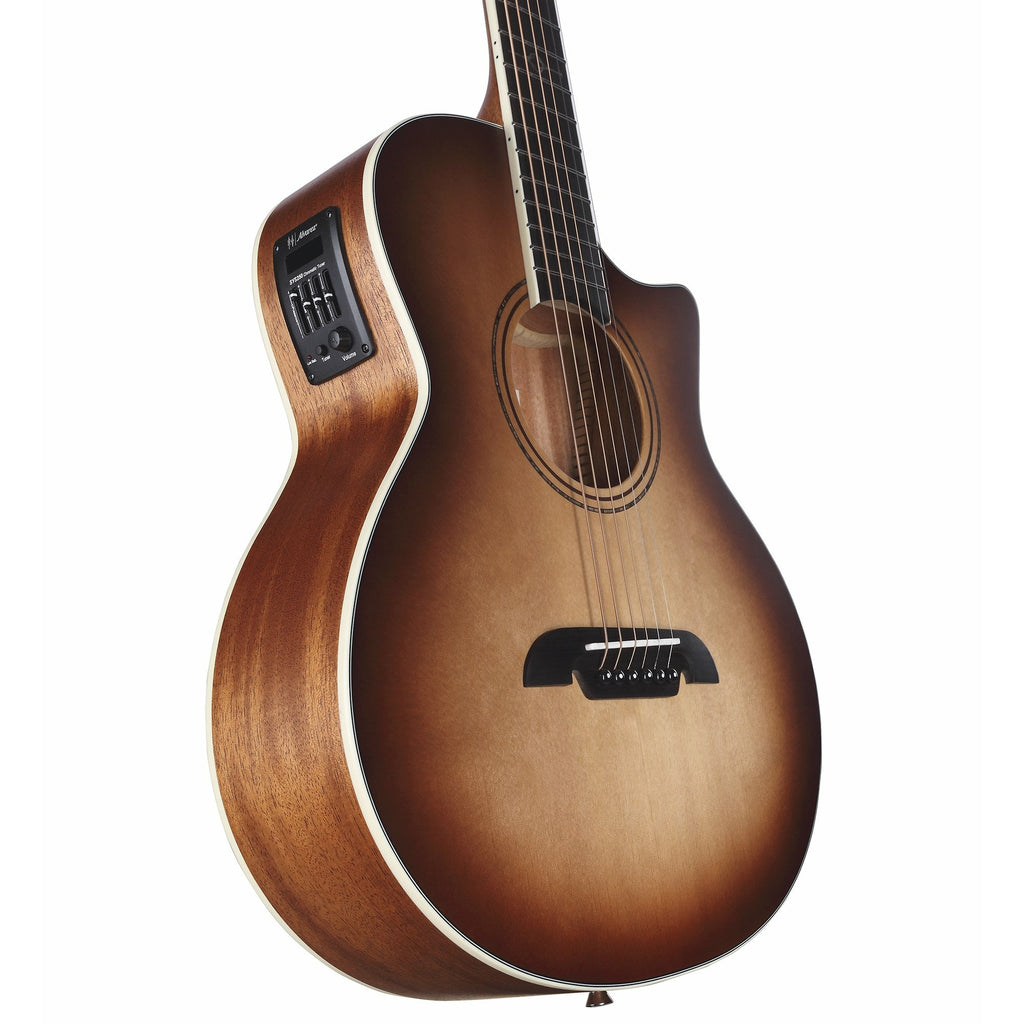 Alvarez Artist Little Jumbo Travel Guitar w/deluxe Gig Bag EQ & tuner Shadowburst