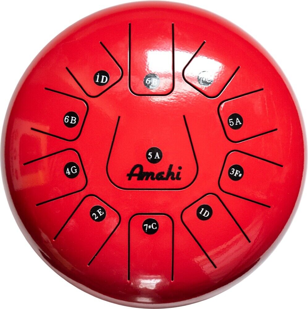 Amahi 12" Steel Tongue Drum Red