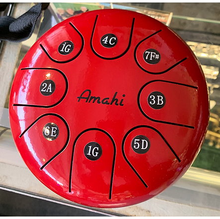 Amahi 6" Steel Tongue Drum Red