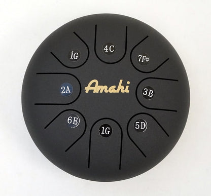 Amahi 6” Steel Tongue Drum Black