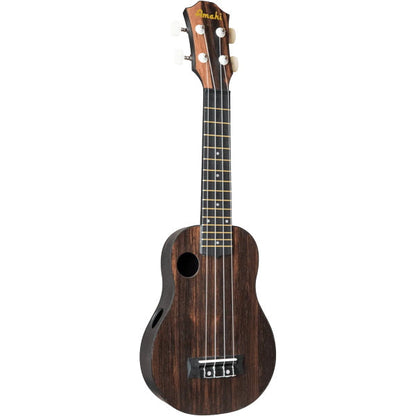 Amahi HCLF990 Troubadour Ukulele Offset Soundhole Ebony Top