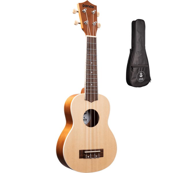 Amahi Panda Soprano Ukulele Spruce top w/bag