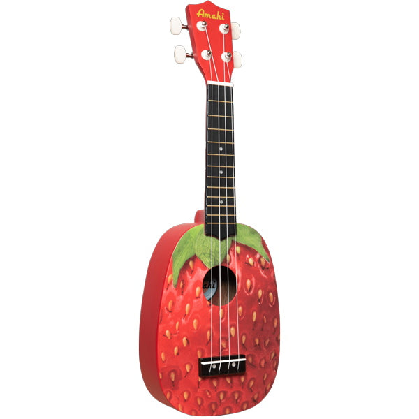 Amahi Rainbow Pineapple Shape Strawberry Design Soprano Ukulele