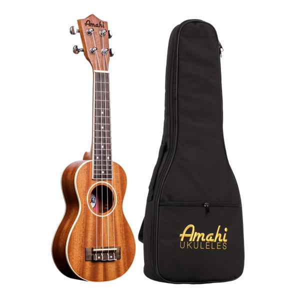 Amahi Soprano Peanut Ukulele with white binding