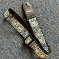 AMUMU Hootenanny Embroidery Guitar Strap Blue Cotton -CO04E-BL (used)