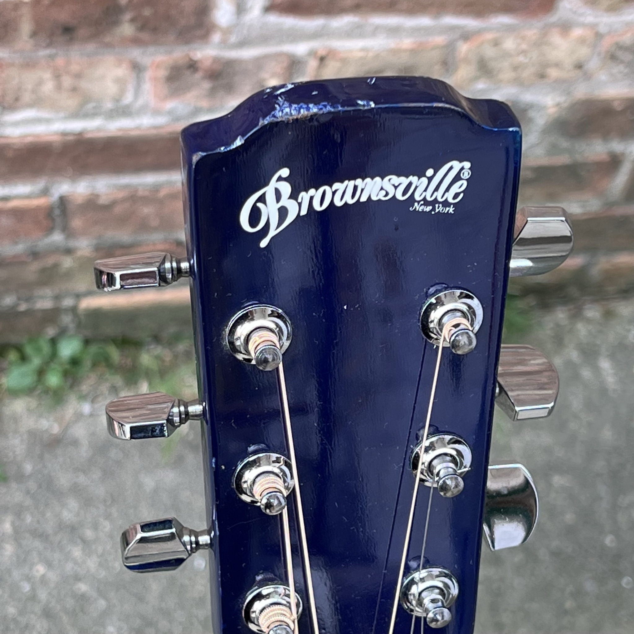 Brownsville BCFG-3EPBLB Acoustic-Electric Guitar Parlor Used Flame Maple Blue