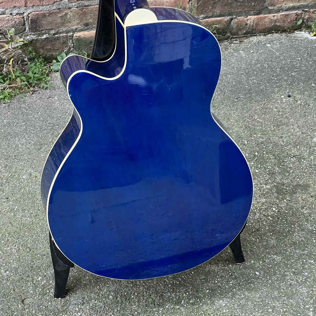Brownsville BCFG-3EPBLB Acoustic-Electric Guitar Parlor Used Flame Maple Blue