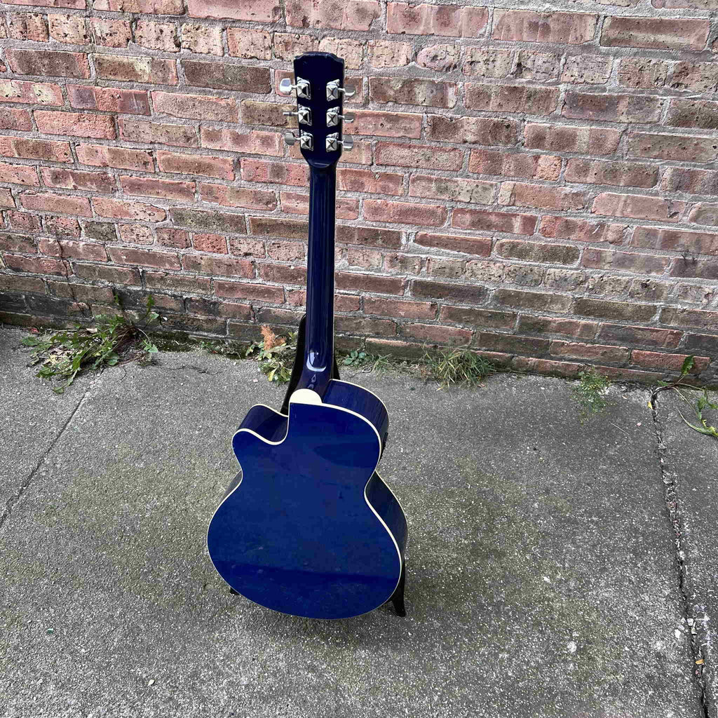 Brownsville BCFG-3EPBLB Acoustic-Electric Guitar Parlor Used Flame Maple Blue