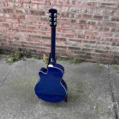 Brownsville BCFG-3EPBLB Acoustic-Electric Guitar Parlor Used Flame Maple Blue