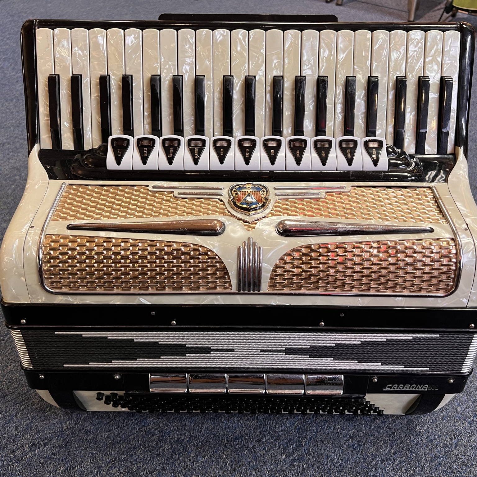 Carbonari Piano Accordion Italy Black & White