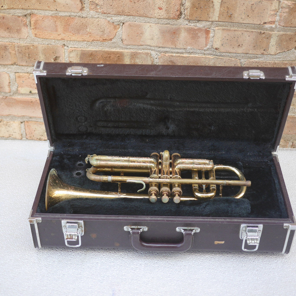 Conn Cornet old for parts or repair or wall hanger