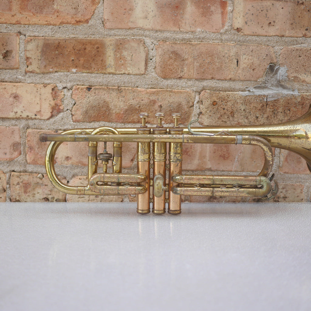 Conn Cornet old for parts or repair or wall hanger