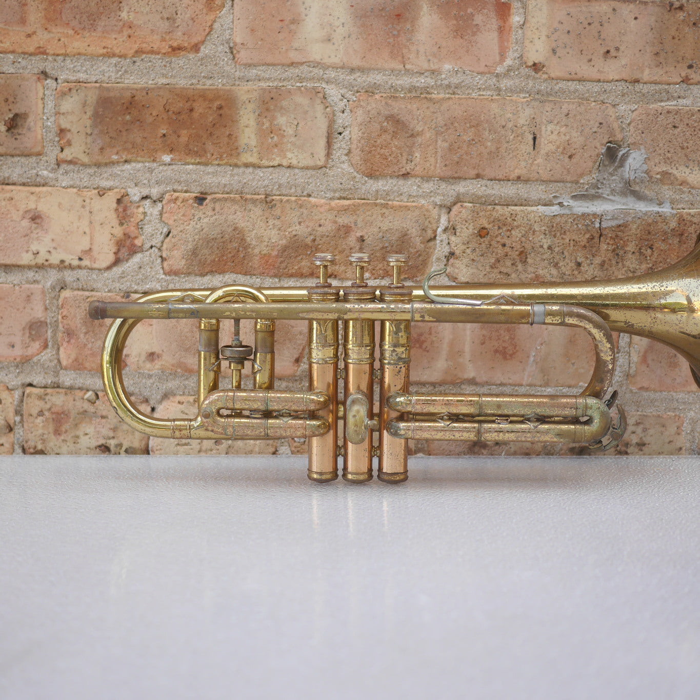 Conn Cornet old for parts or repair or wall hanger