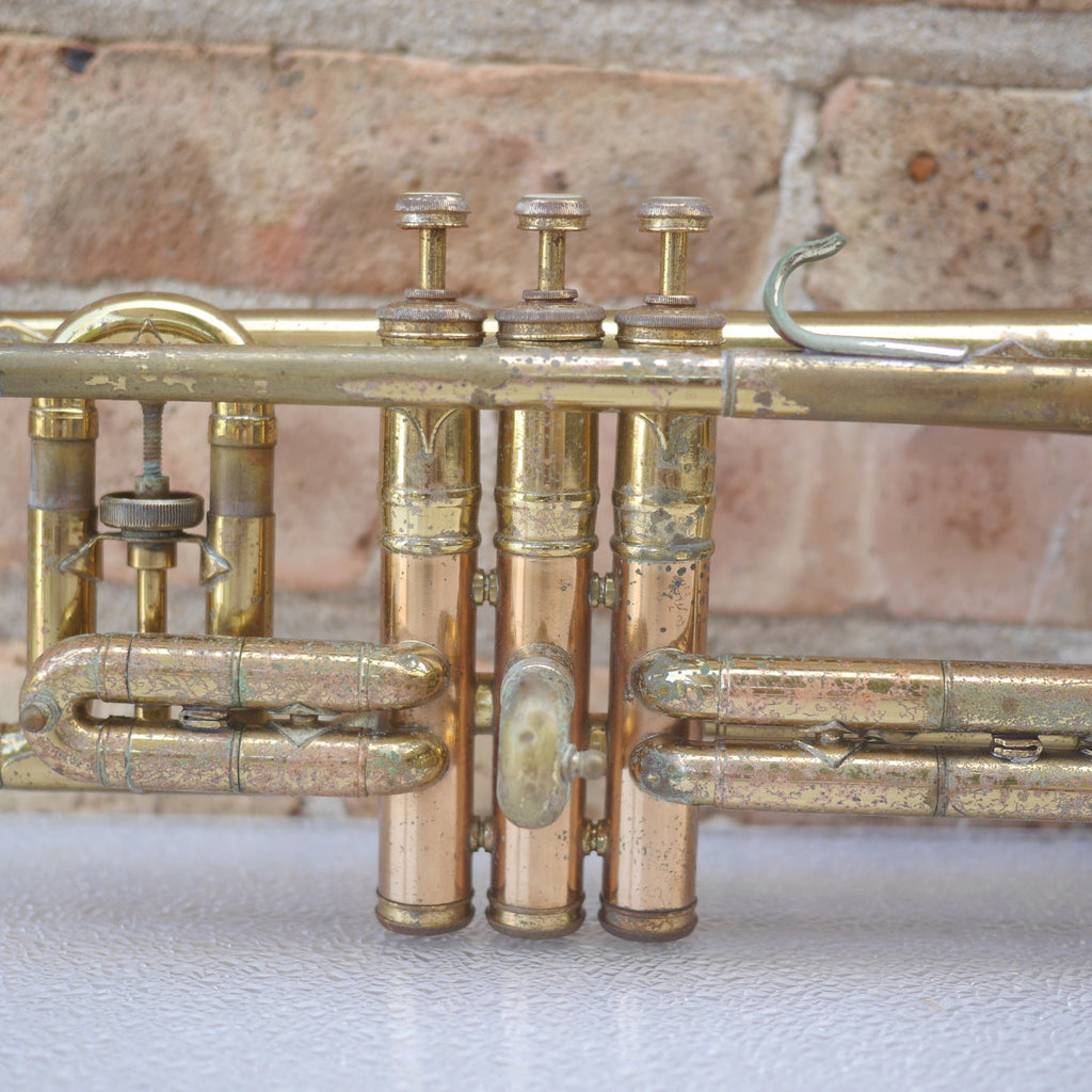 Conn Cornet old for parts or repair or wall hanger