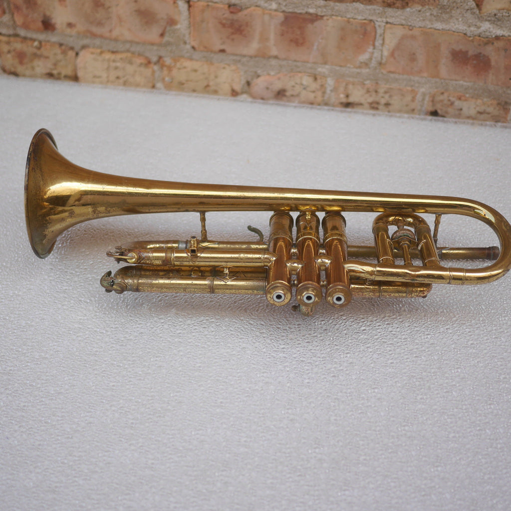 Conn Cornet old for parts or repair or wall hanger