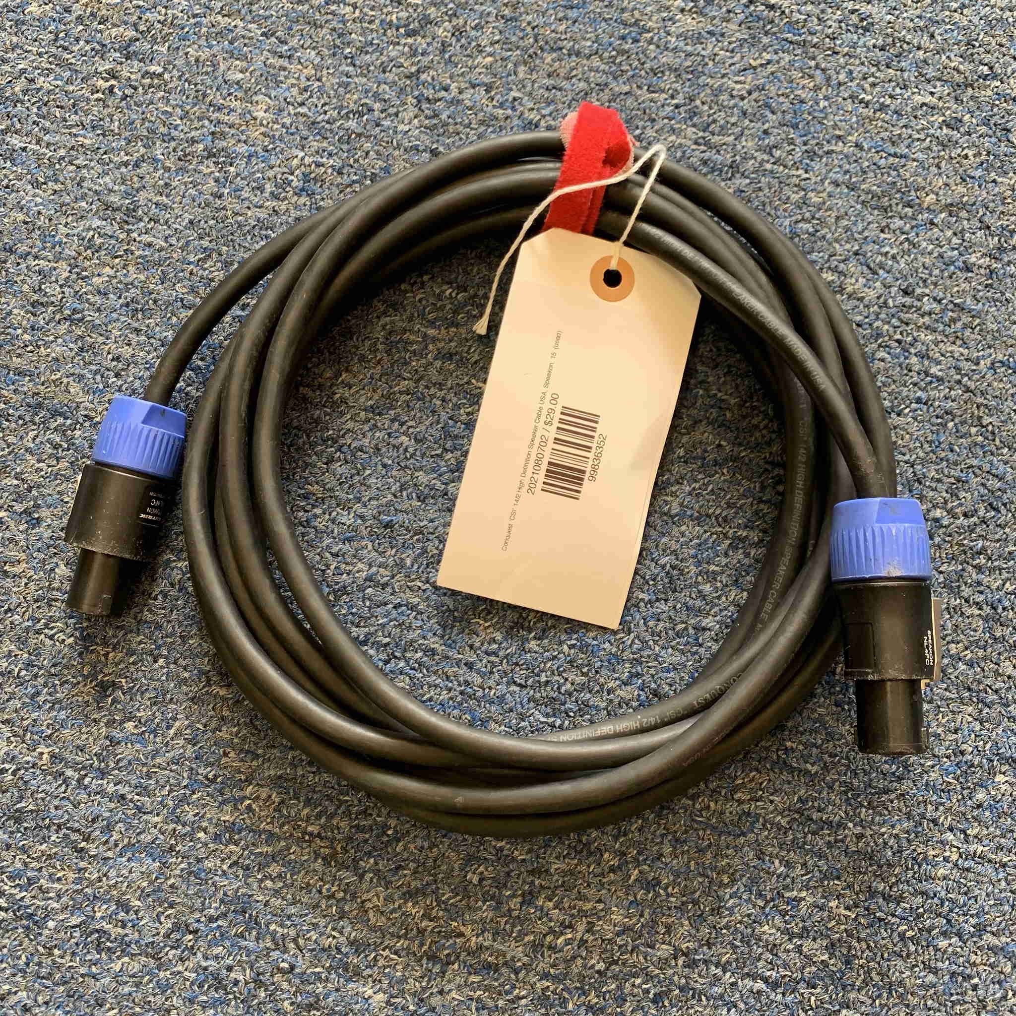 Conquest ‘CSI’ 14/2 High Definition Speaker Cable USA Speakon 15’ (used)