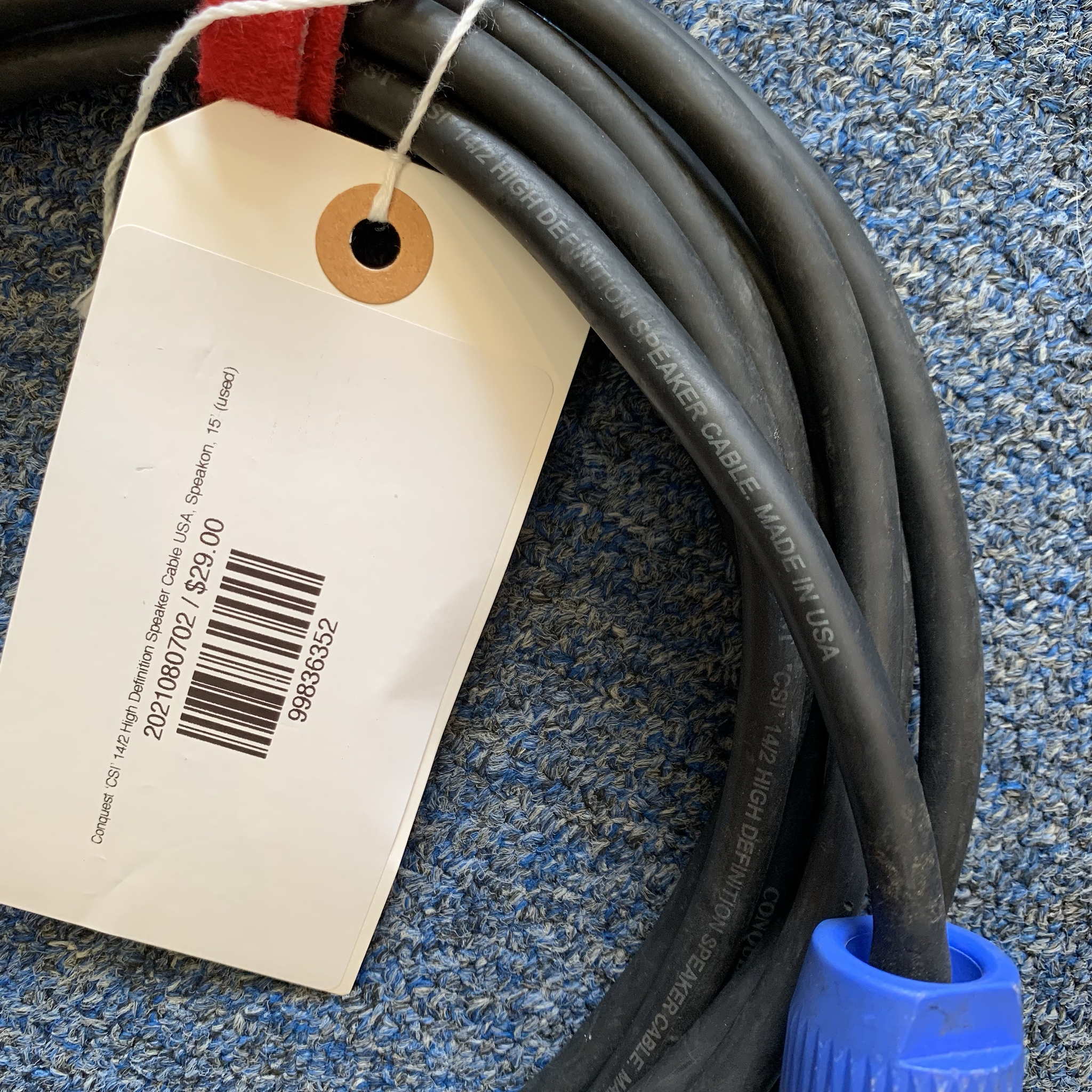 Conquest ‘CSI’ 14/2 High Definition Speaker Cable USA Speakon 15’ (used)