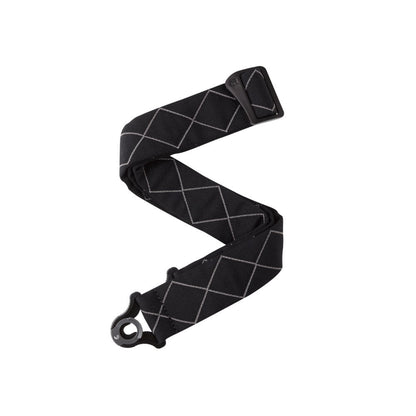 D'Addario Auto Lock Guitar Strap Black Padded Diamonds