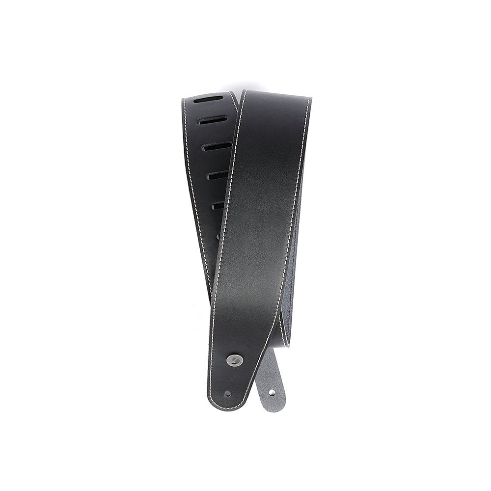 D'Addario Deluxe Leather Guitar StrapBrown with Contrast Stitch