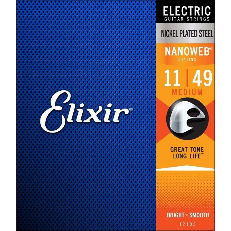 Elixir Electric Guitar Strings Nanoweb Med 11-49