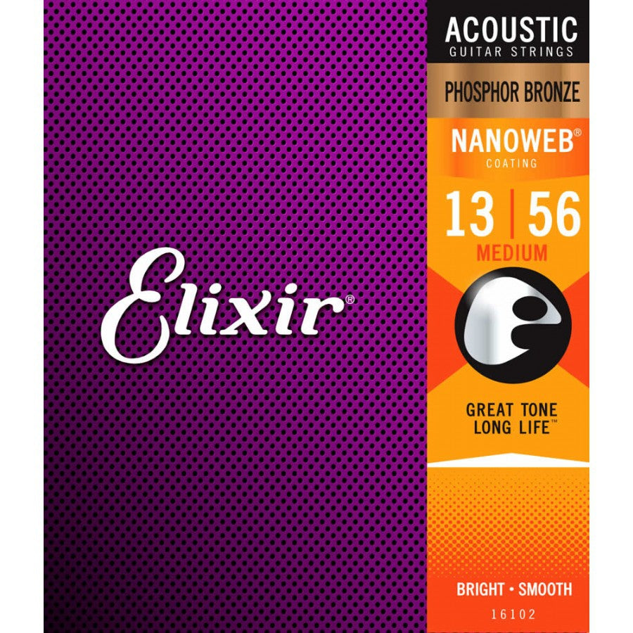 Elixir Nanoweb Phosphor Bronze Acoustic Med. 13-56