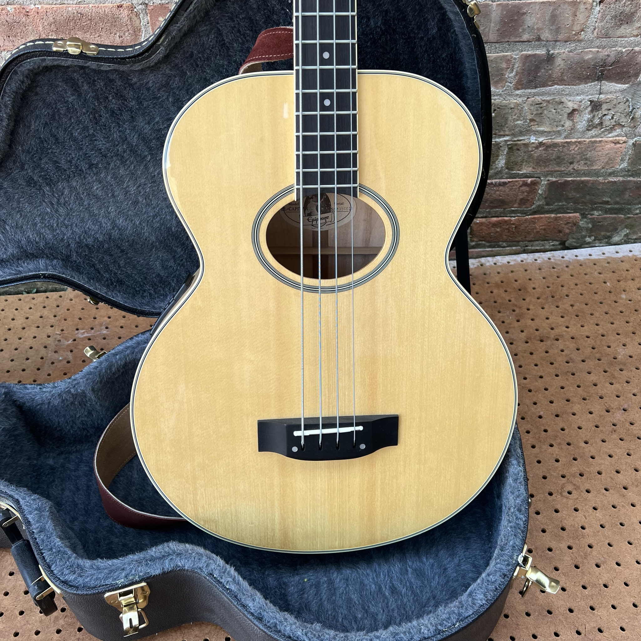 Epiphone El Capitan Acoustic-Electric Bass Guitar w/HSC 1990s Maple Mint