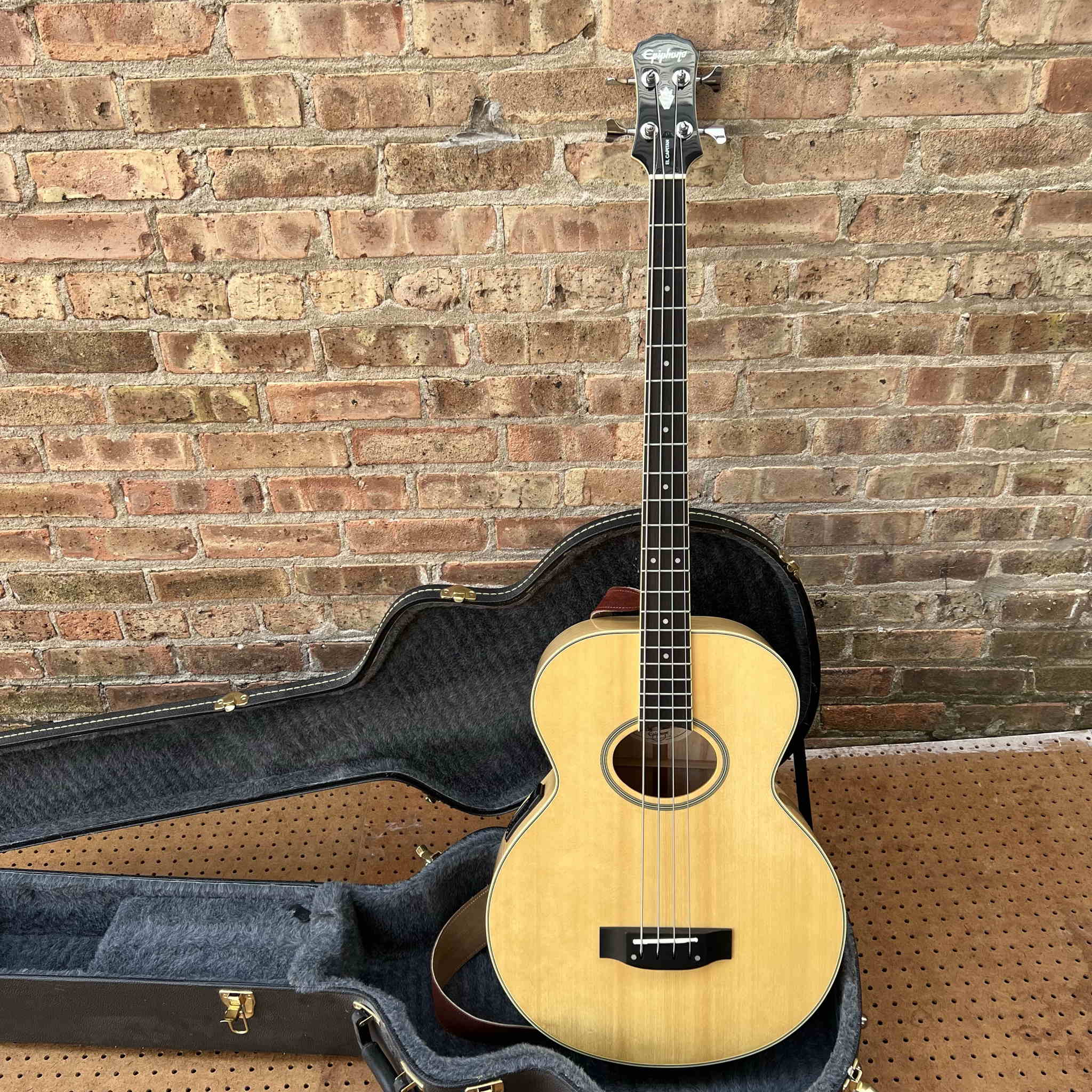 Epiphone El Capitan Acoustic-Electric Bass Guitar w/HSC 1990s Maple Mint