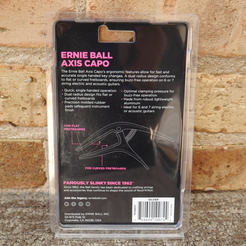 Ernie Ball Axis Dual Radius Capo Silver Satin