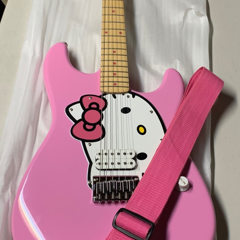 Fender Squier Hello Kitty Stratocaster w/matching gig bag strap original box Pink 2005 Rare Like