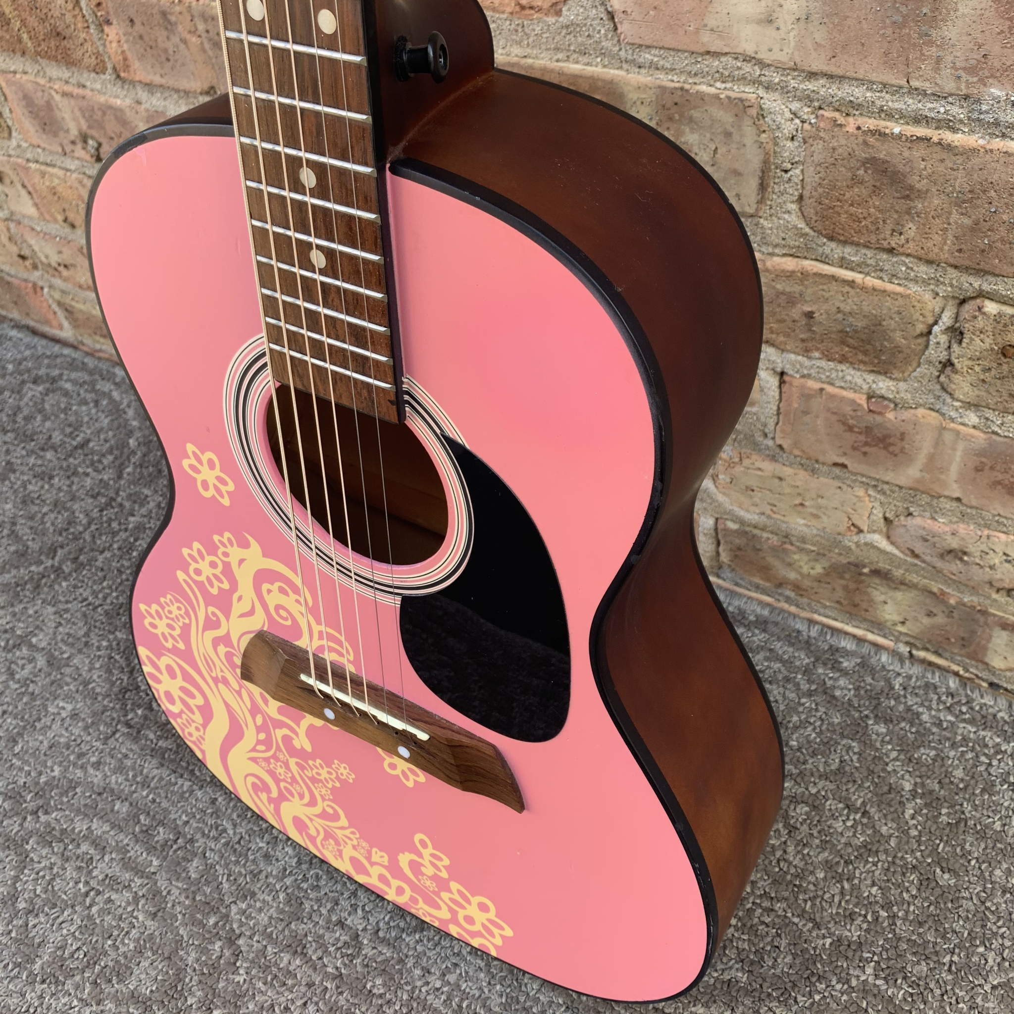 First Act Acoustic Guitar Pink Flower