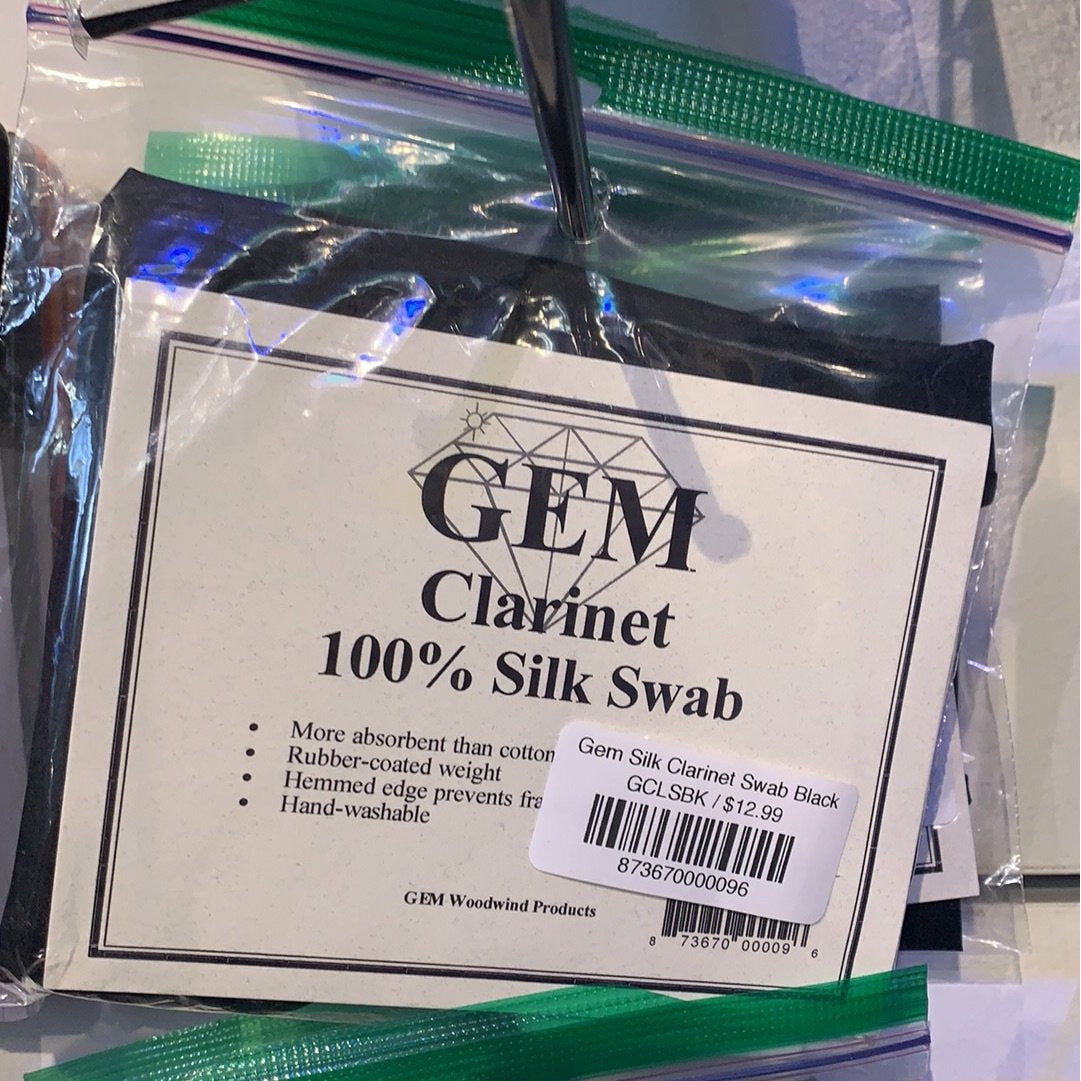 Gem Silk Clarinet Swab Black