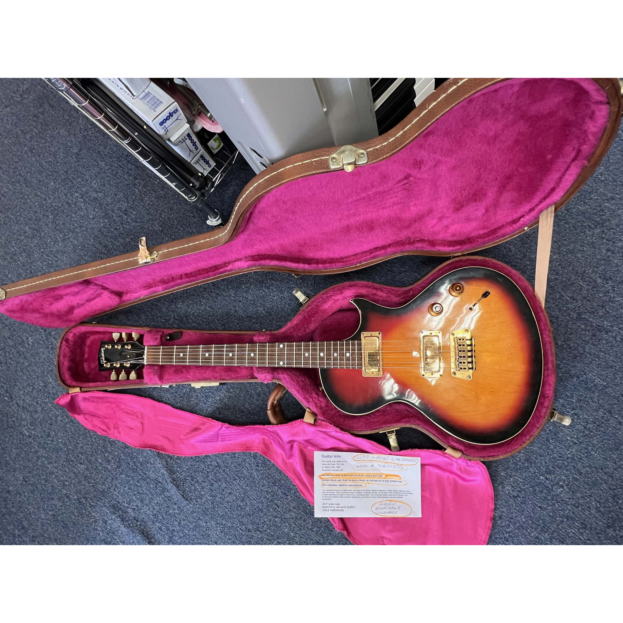Gibson Nighthawk Landmark Electric Guitar 1997 Mojave Burst